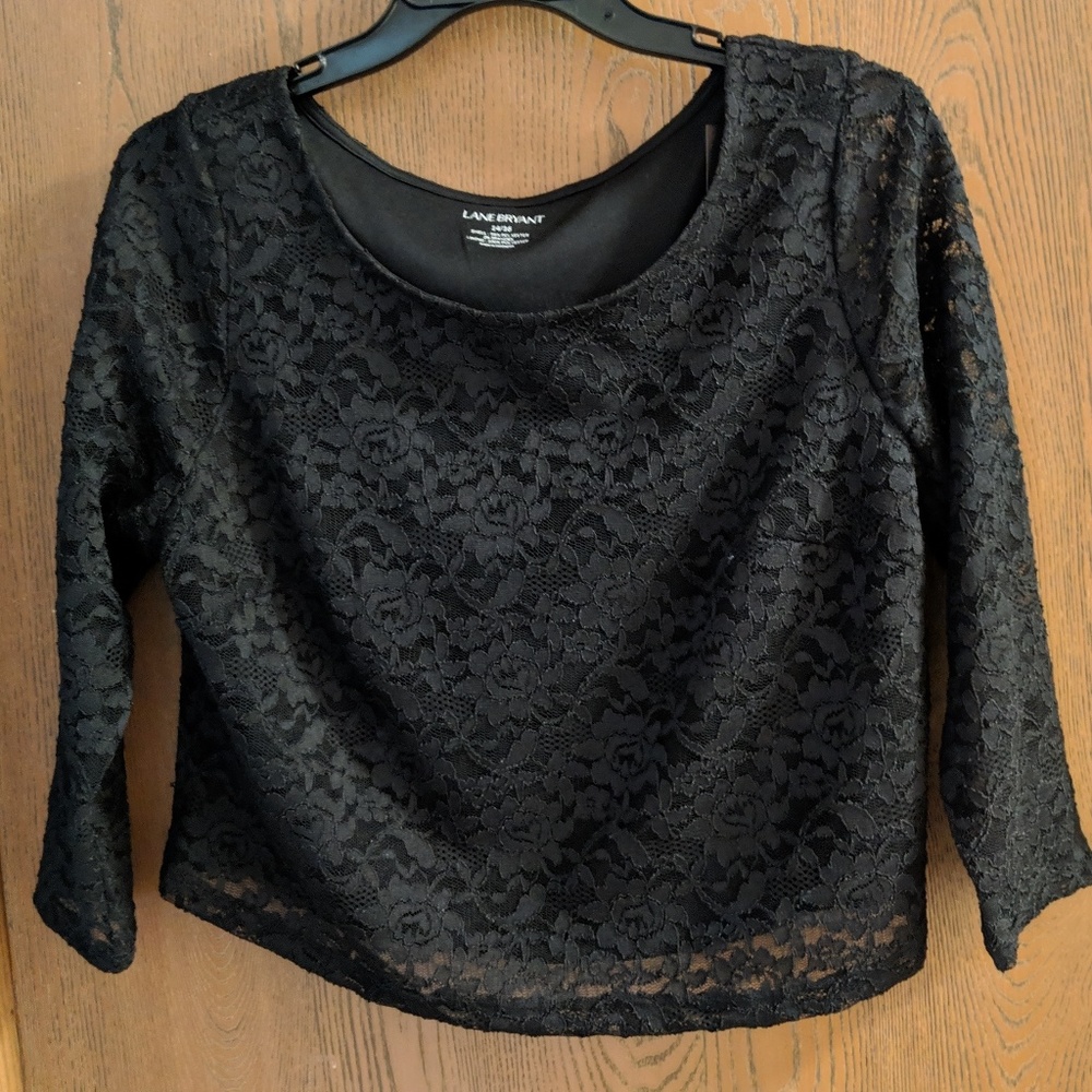 Lane Bryant Lace 3/4 Sleeve Crop Top - NWT!